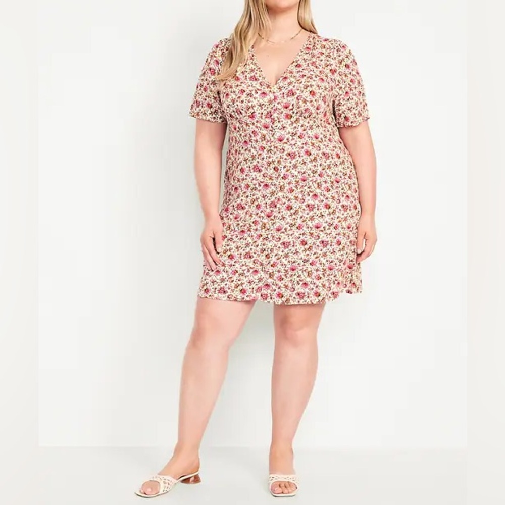 Old Navy Button Down Crepe Mini Dress Sz XXL NWT